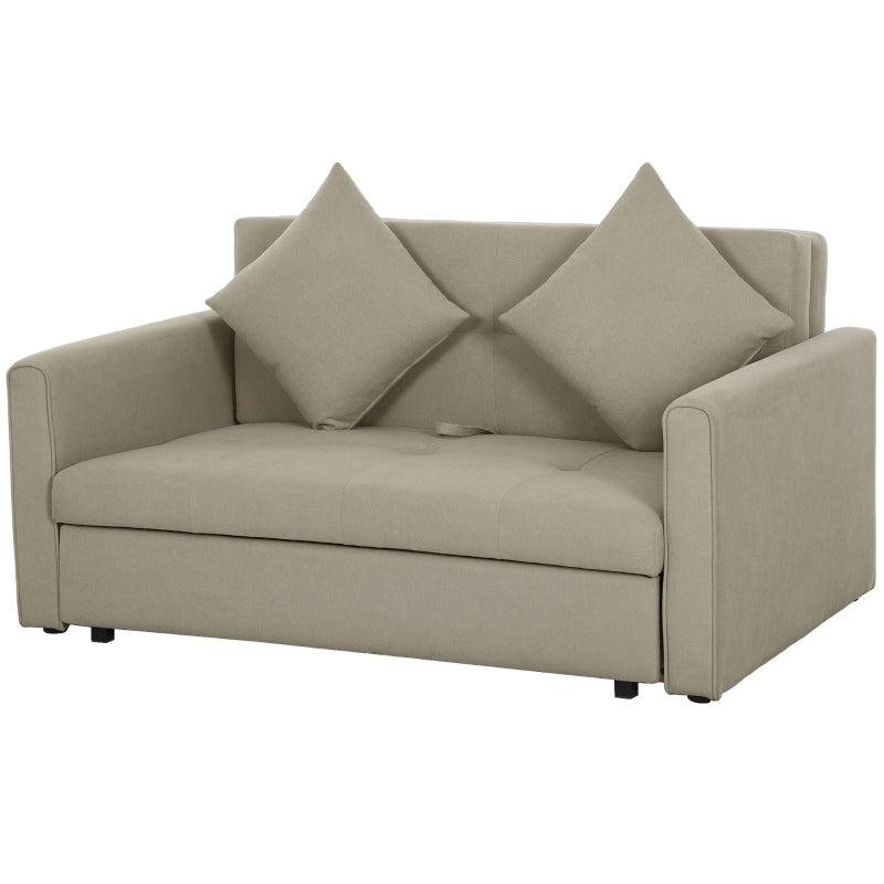 Modern Velvet 2 Seater Sofa Bed with Hidden Storage and Cushions for Living Room or Guest Room