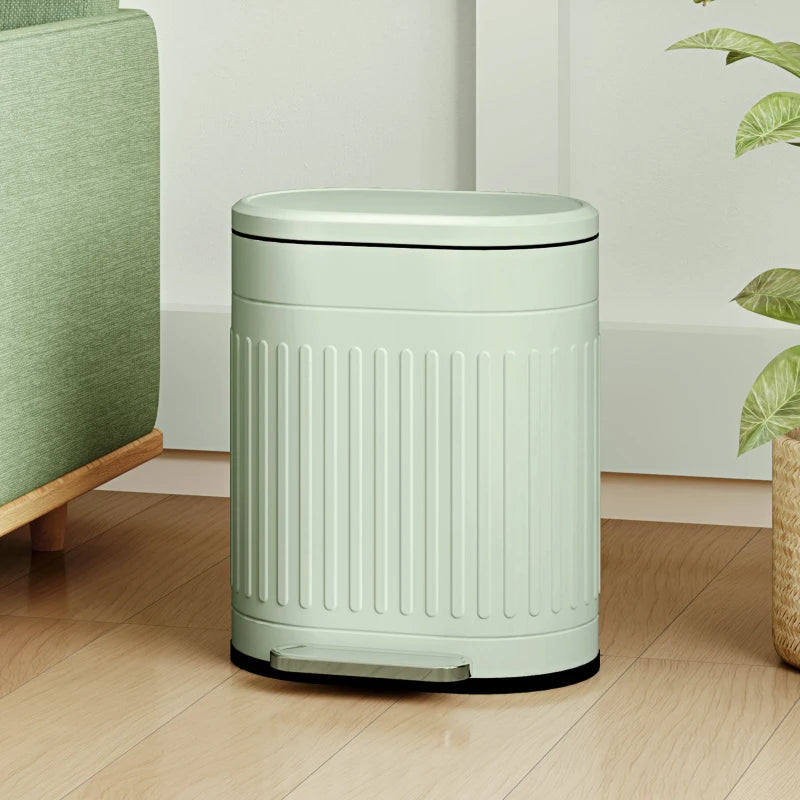 Light Green 20L Metal Kitchen Bin with Soft-Close Lid - Stylish & Durable Waste Container for Home & Office