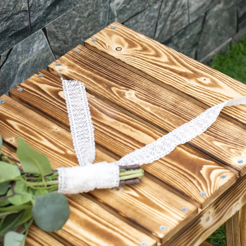 Carbonised Fir 2-Seater Wooden Garden Bench 110x38x35 cm