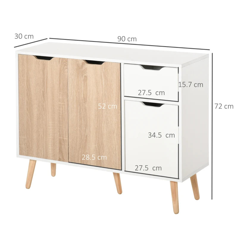 Natural Sideboard Floor Standing Storage Cabinet with Drawer - Stylish Organizer for Bedroom, Living Room & Home Office