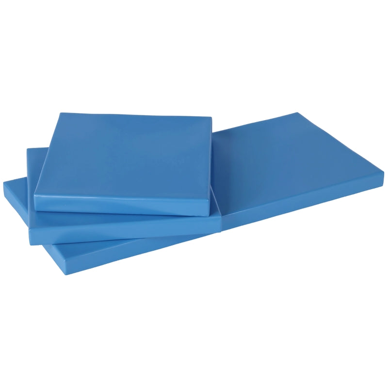 Sky Blue Outdoor Seat Cushion Pads for Rattan Furniture - 3 Piece Set, 45x45 cm