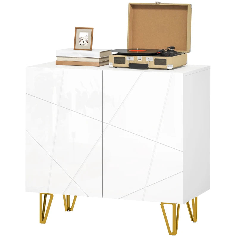 Modern High Gloss White Sideboard with Hairpin Legs for Stylish Home Storage