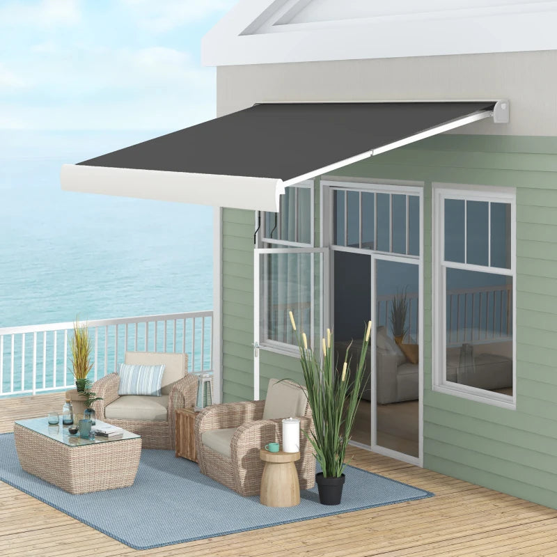 4m x 3m Retractable Electric Awning With Remote and Aluminium Frame