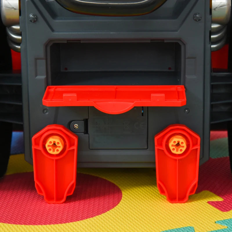 Kids Truck Engine Toy Set Educational Car Service Station Playset Take Apart Workshop with RC Car Key Steering Wheel Horn Light for Toddlers Ages 3 to 5 Red