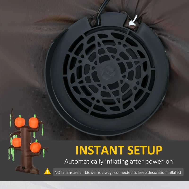 2.4m Halloween Inflatable Ghost Tree with 4 Pumpkins & LED Lights - Perfect Outdoor Indoor Decoration for Halloween Parties