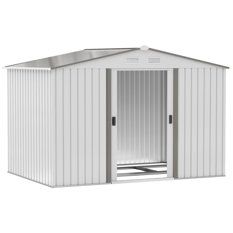 Silver 9ft x6ft Silver Metal Storage Shed