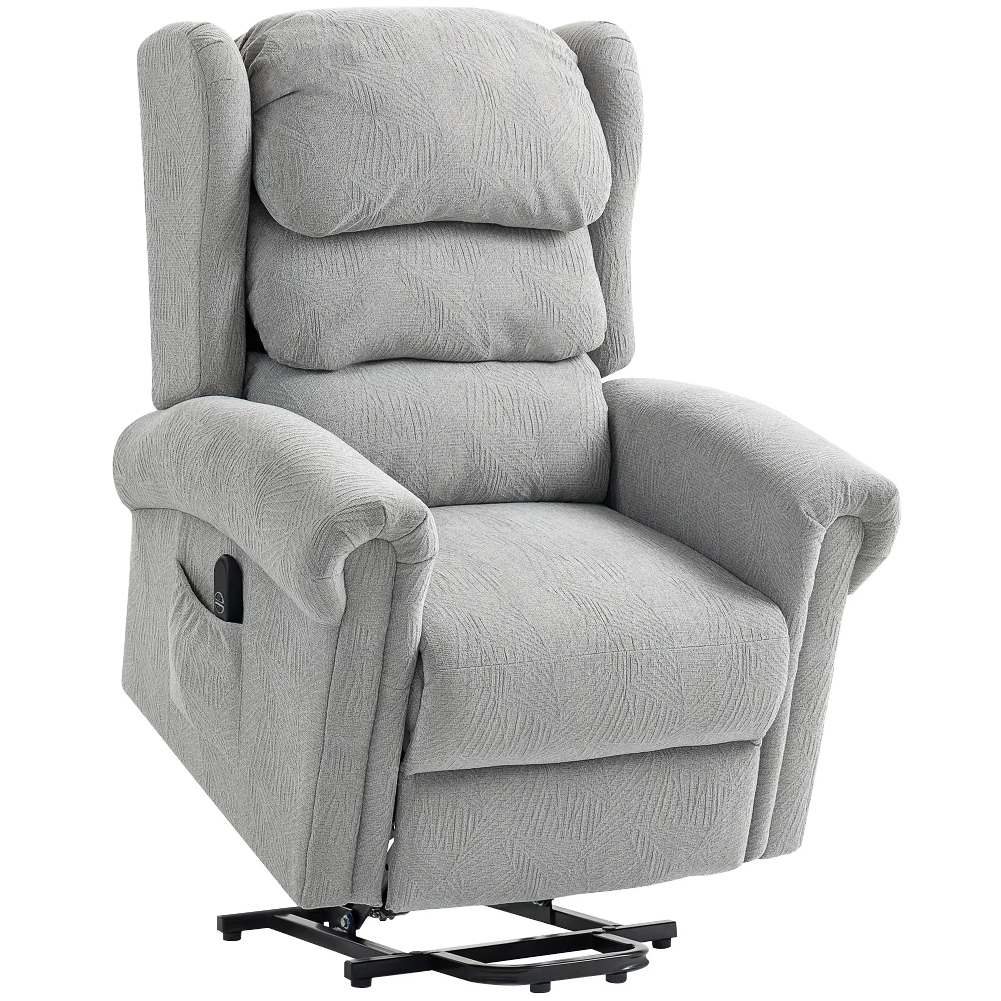 Velvet-Feel Electric Power Lift Recliner Chair for Elderly with USB Port, Remote & Footrest – Grey