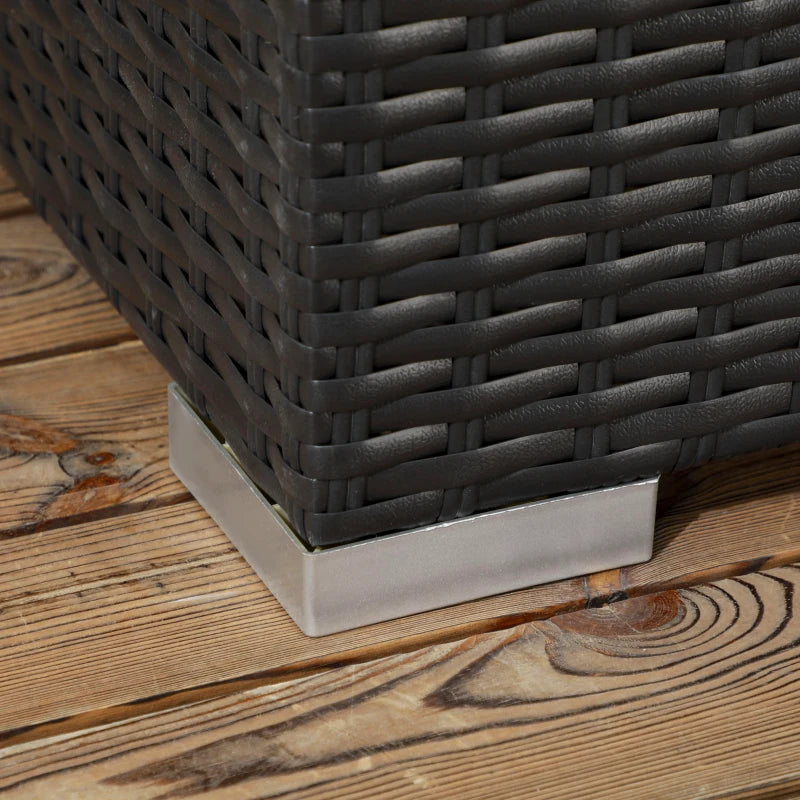 7 Piece Rattan Garden Set With Glass-Top Table