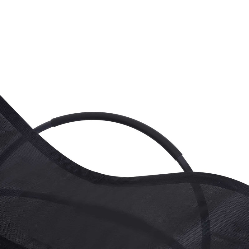 Black Outdoor Zero Gravity Rocking Chair with Pillow