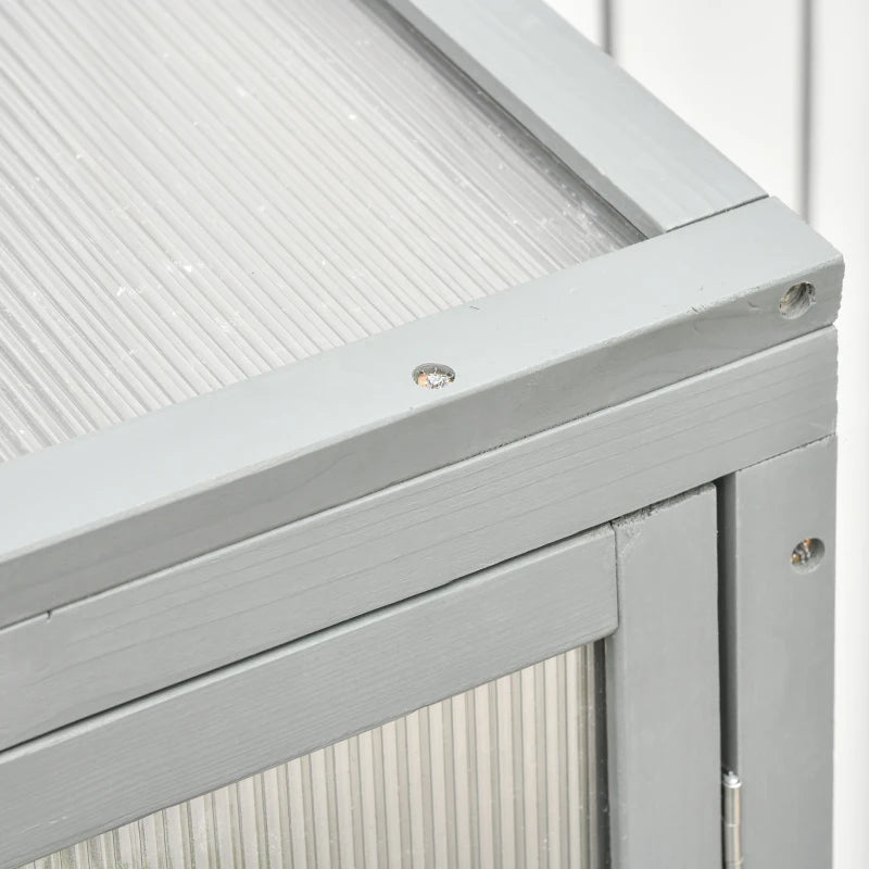 Wooden Greenhouse Grow House with Adjustable Shelf, Light Grey