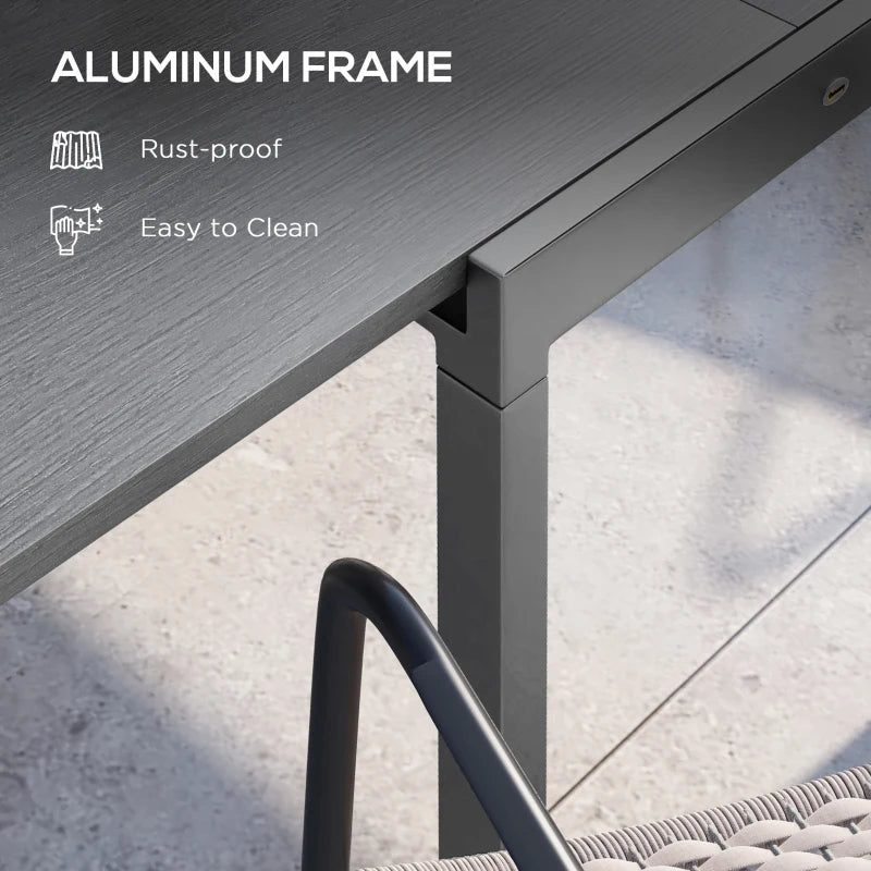 Grey Expandable 6-Seater Garden Table - Aluminium and Steel