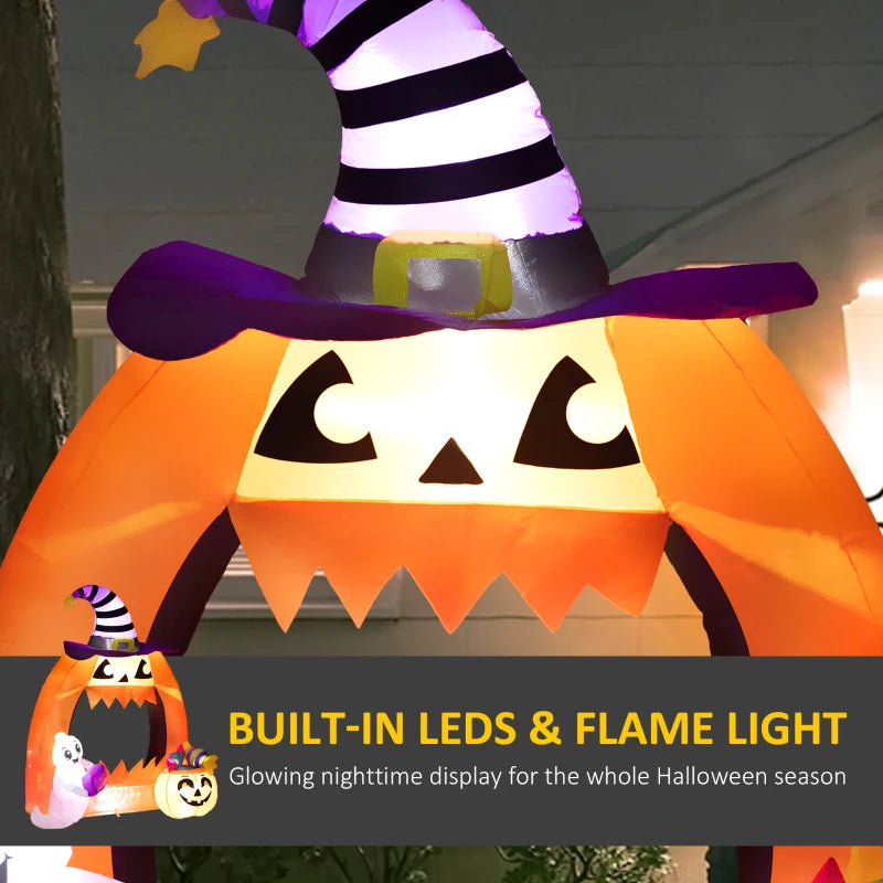 4.9ft Inflatable Pumpkin Archway - Spooky Halloween Decoration for Outdoor & Indoor Festivities - Perfect for Trick or Treat!