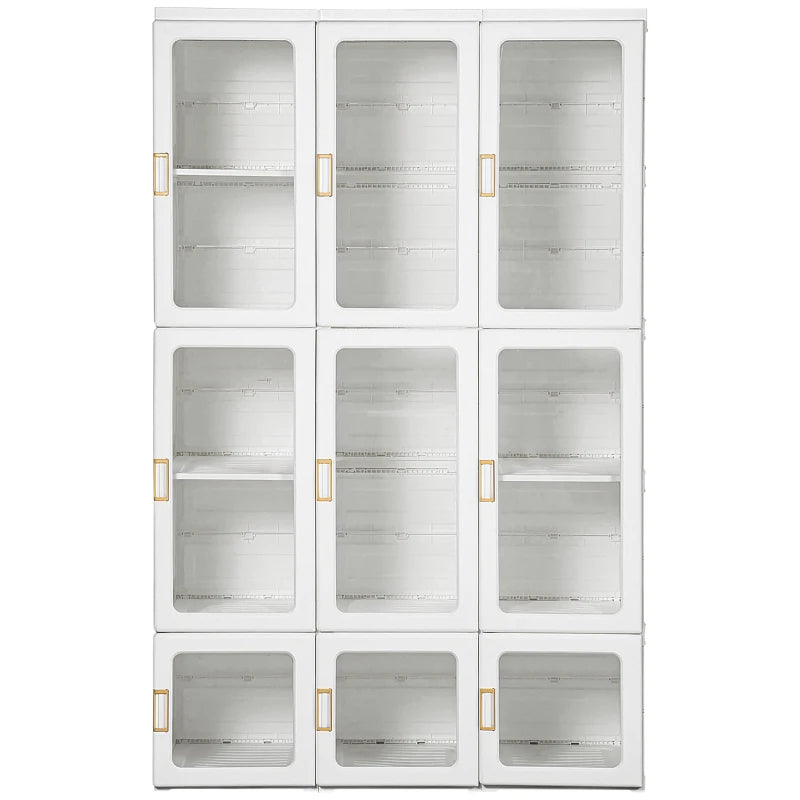 Portable Foldable Clothes Wardrobe for Bedroom with Cube Storage and Hanging Rods
