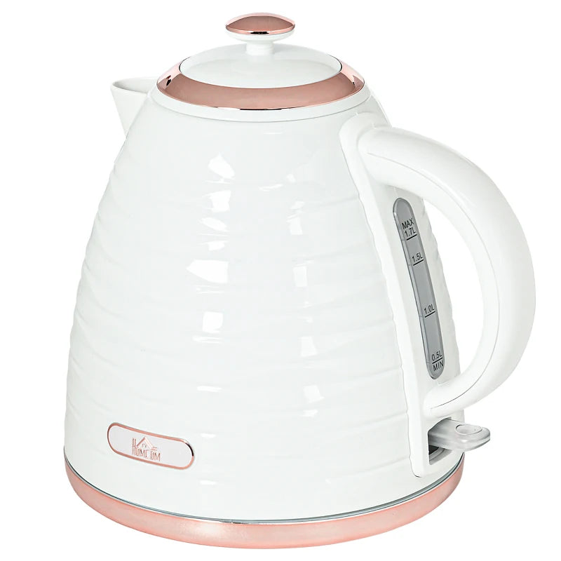 3kW Rapid Boil Honeycomb Kettle in Cream - Stylish Electric Tea Kettle for Fast Boiling and Modern Kitchen Decor