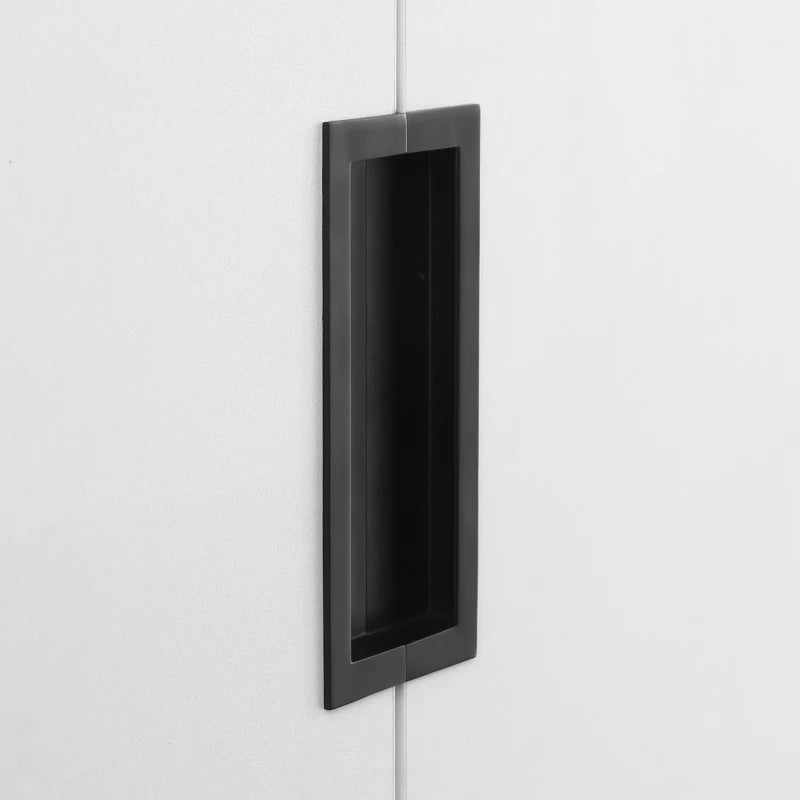 Modern Black 2 Door Wardrobe with 3 Drawers and Hanging Rod for Bedroom Storage