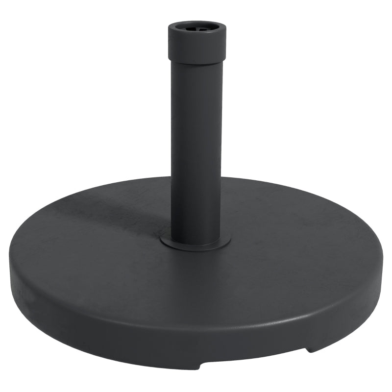 Rattan Effect Concrete Umbrella Base - 15kg, 46.5cm Dia - Outdoor Patio Stand