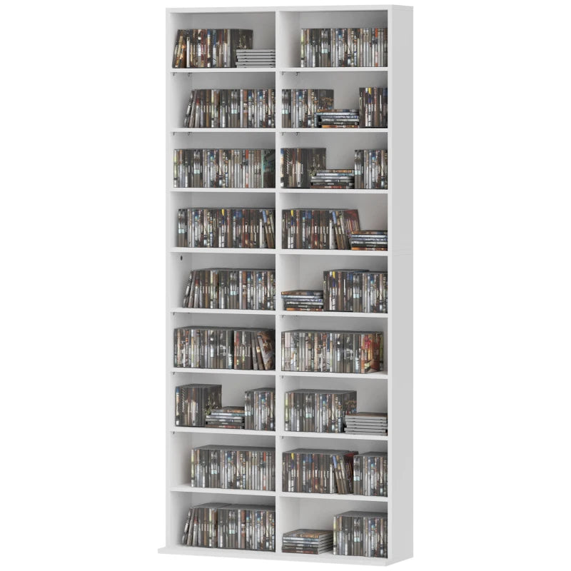 Stylish 640 CD Storage Tower in White - Organize Your Media Collection with Space-Saving Design and Modern Aesthetics