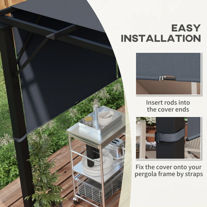 Dark Grey Pergola Canopy Set - UV Protection, Easy Install (3x3m)