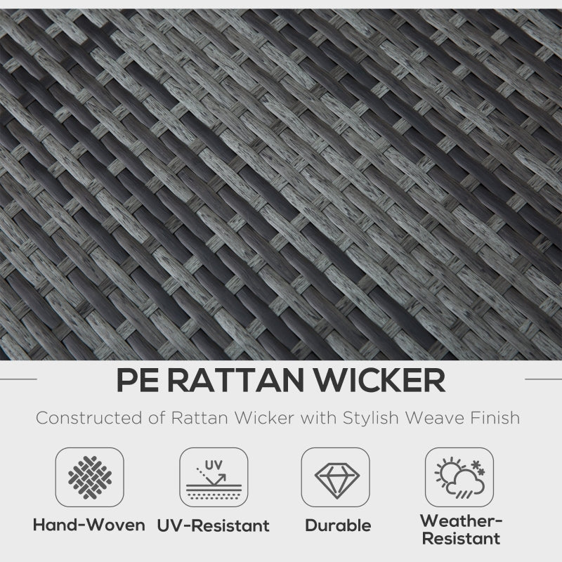 Grey 4 Seater Rattan Sofa With Cushions