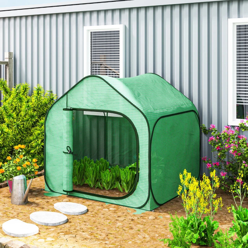 150 x 148cm Pop-Up Greenhouse - Green Garden Plant Shelter