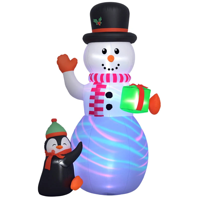 8ft Inflatable Christmas Snowman with Accessories - Perfect Holiday Decor for Outdoor Festivities and Winter Wonderland Displays