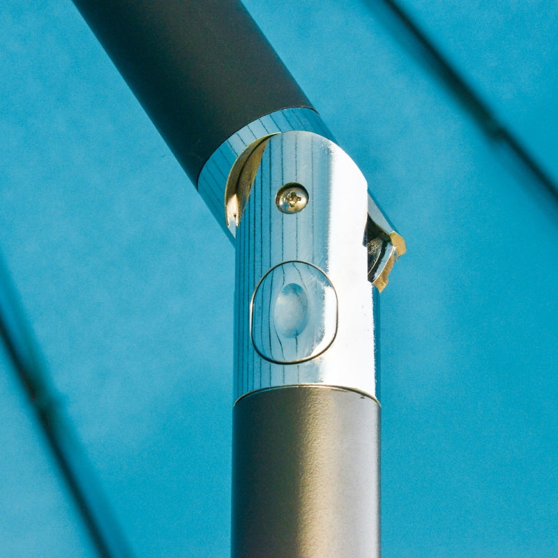 Blue 2.5m Crank & Tilt Garden Parasol Umbrella - Adjustable Outdoor Sun Shade