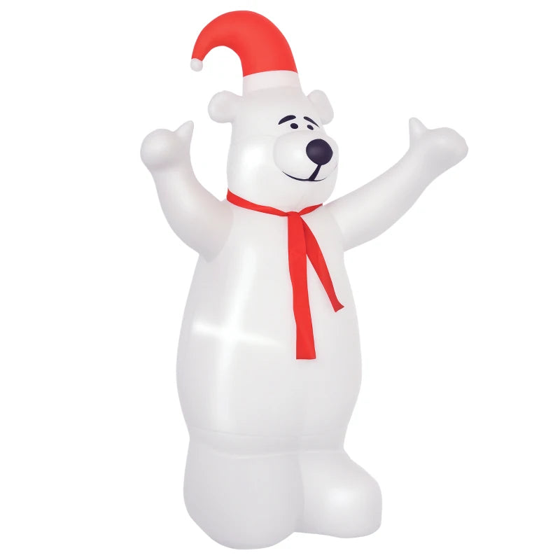 6ft Tall Inflatable Bear - Airblown Christmas Lawn Decoration for Outdoor Holiday Projection Display