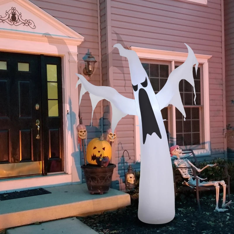 6FT Inflatable Halloween Ghost Decoration - Scary Floating Yard Lawn Decor for Outdoor Parties - 1.8m LED Lighted