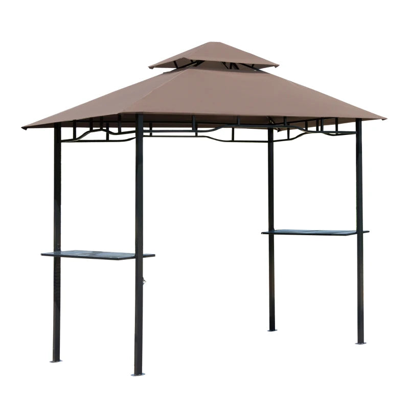 Double-Tier Coffee BBQ Gazebo - 2.5M (8ft) Grill Canopy
