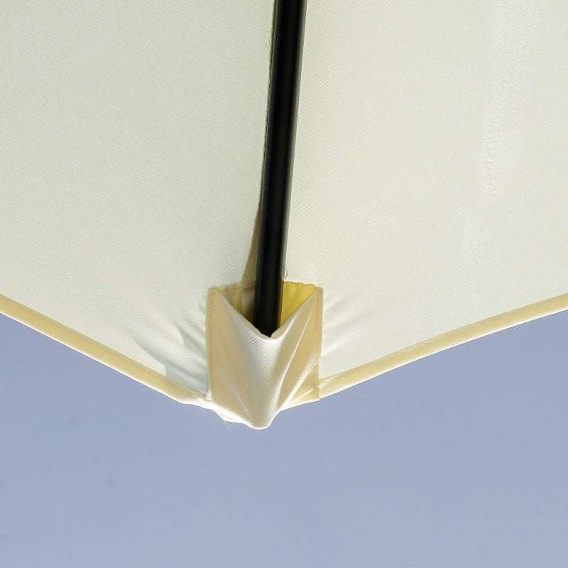 Beige 3m Tilt Garden Umbrella with 8 Ribs and Crank Handle