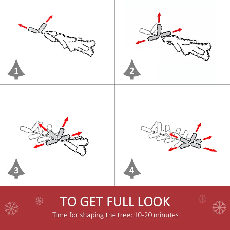 4ft Prelit Artificial Christmas Tree with Fiber Optic LED Lights - White Holiday Home Xmas Decoration