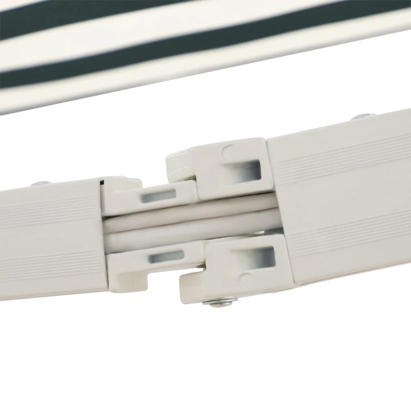4m x 3m Manual Retractable Awning - Striped Green & White