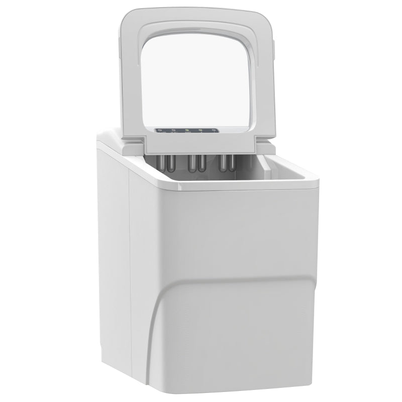 12kg Countertop Ice Cube Maker Machine with Scoop - Compact White Ice Maker for Home & Office Use