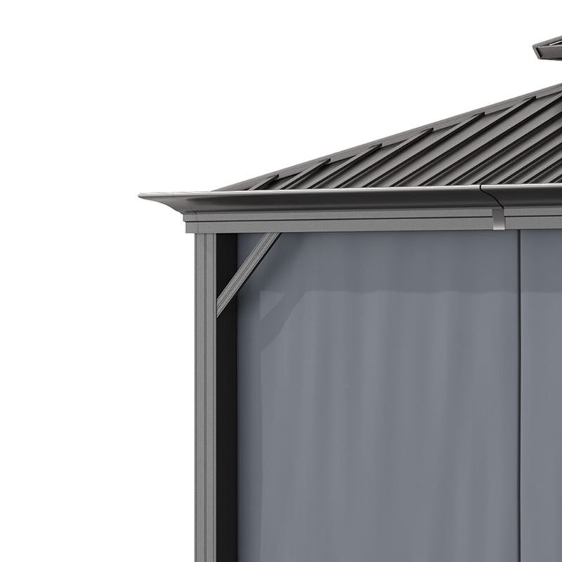 Grey 3m x 3.7m Hardtop Gazebo