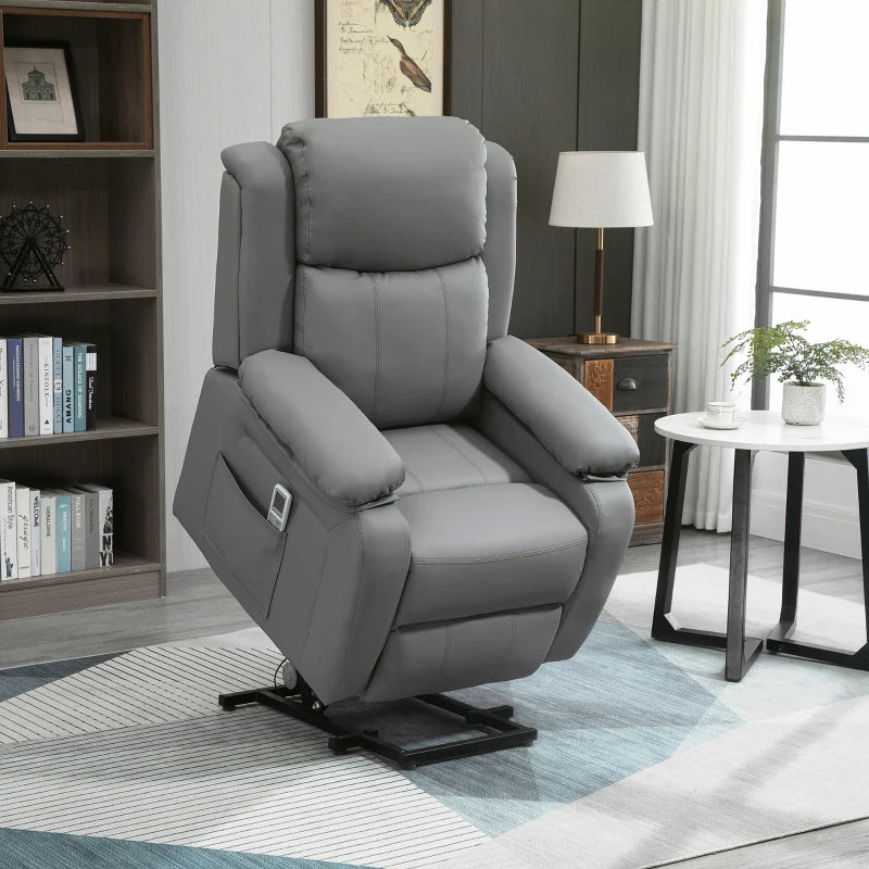 Electric Recliner Chair with Massage and Heat for Elderly, Power Lift Armchair with Remote Control and Extended Footrest