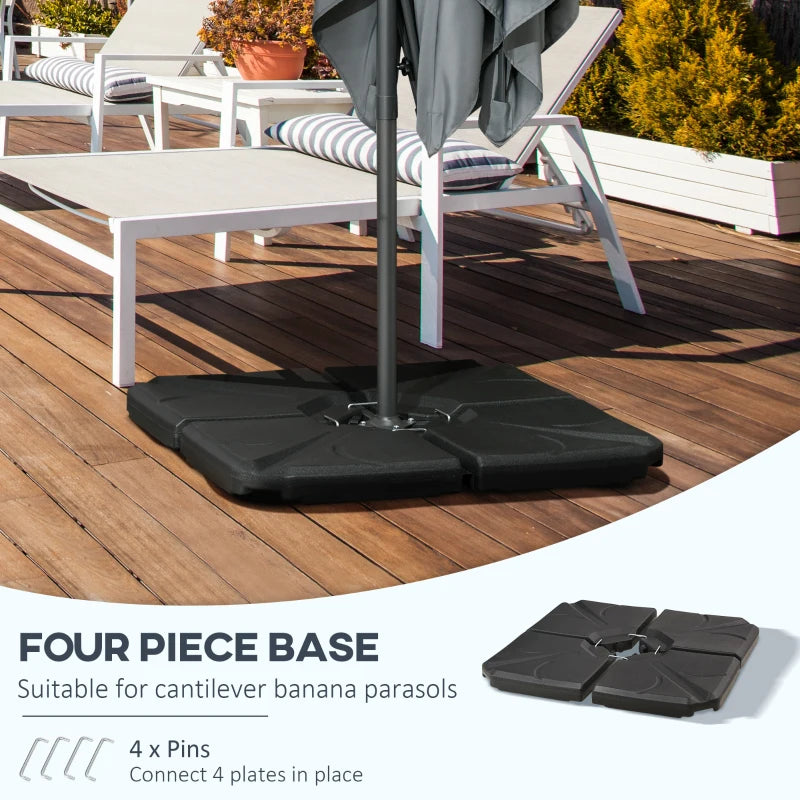 4-Piece Black Cantilever Umbrella Base Weights Set