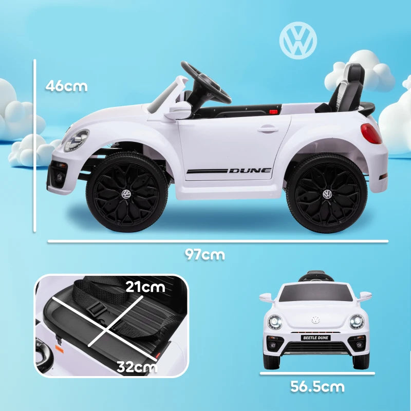 Licensed Volkswagen Beetle 12V Ride On Car with Remote Control and Suspension Wheels