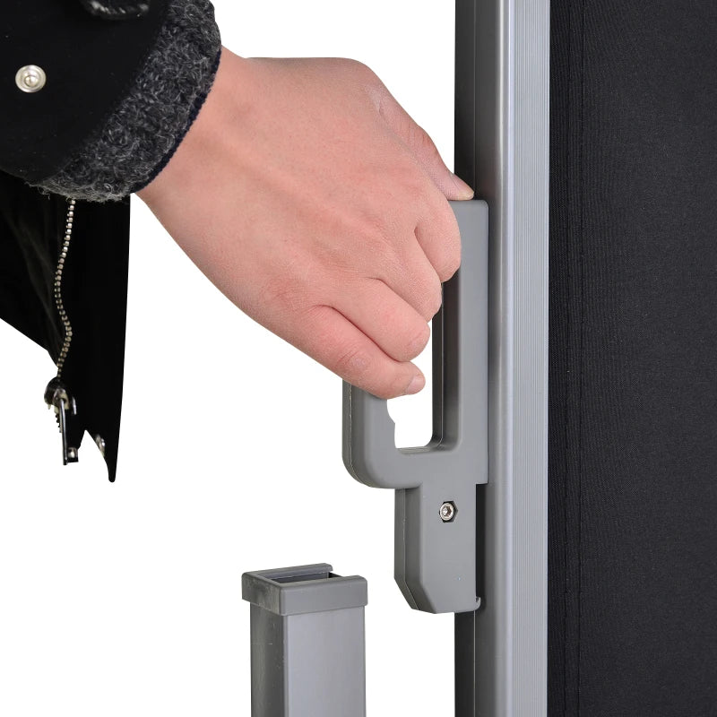 Black 600cm x 180L Retractable Side Awning