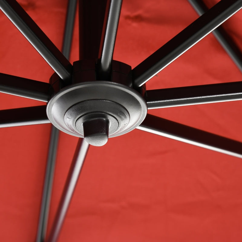 Wine Red 2.5x2.5m Offset Patio Umbrella with 360° Rotation