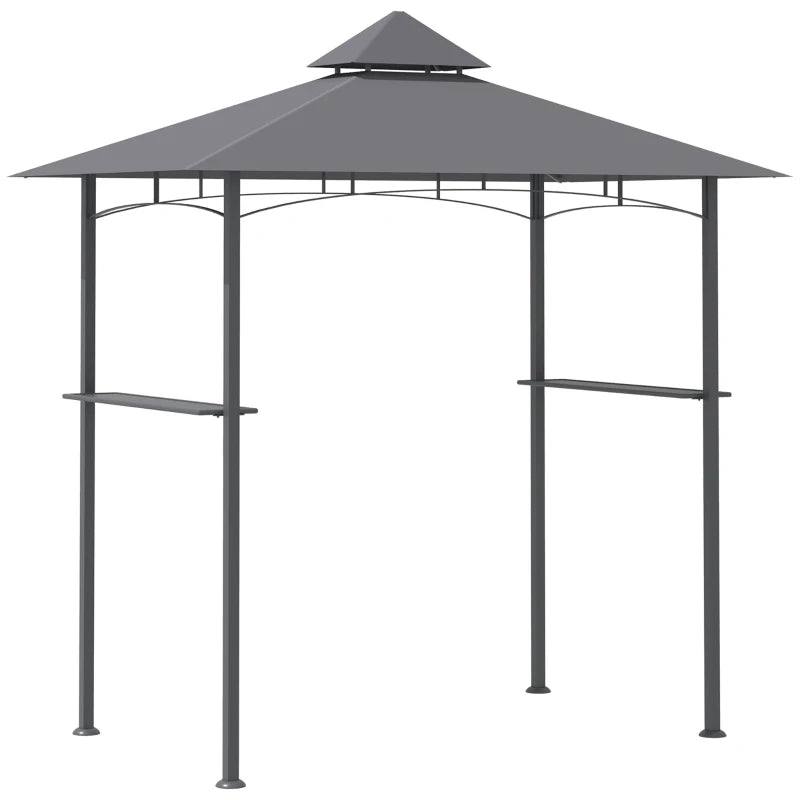 Double-Tier Grey BBQ Gazebo Canopy - 2.5M (8ft)