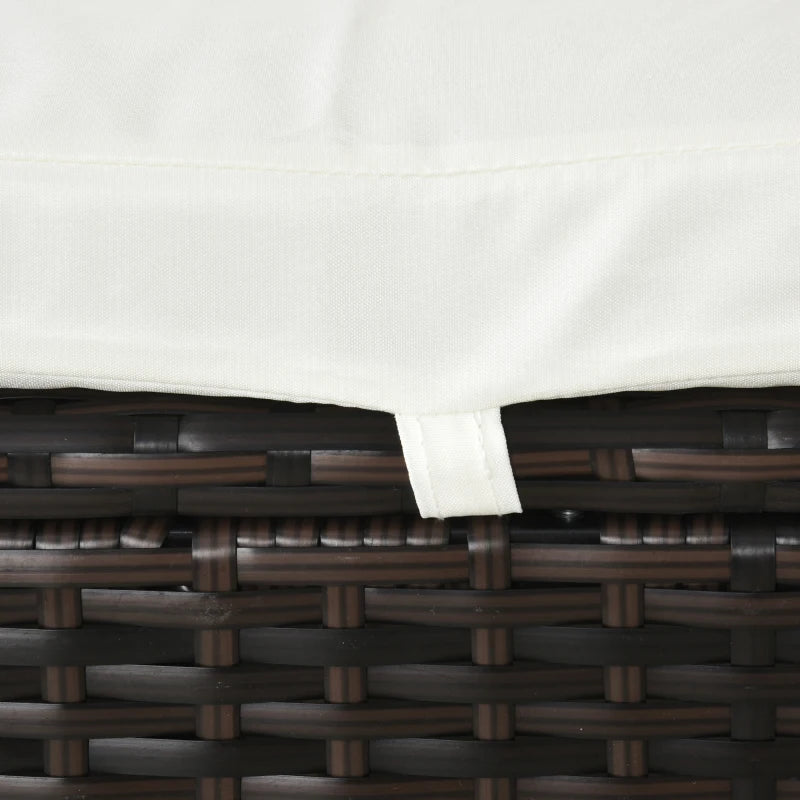 Brown Rattan Sun Lounger Set with Cushions - Outdoor Garden Furniture