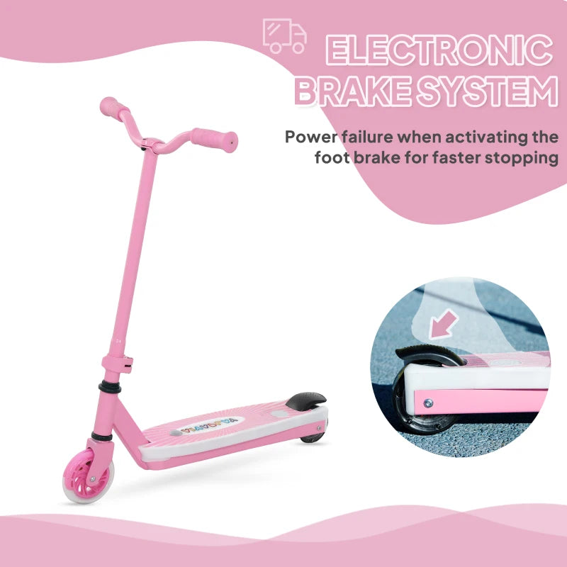 Electric Scooter for Kids Ages 4-7 with LED Lights and Rear Wheels Pink