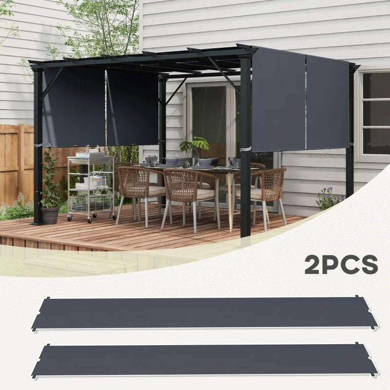 Dark Grey Pergola Canopy Set - UV Protection, Easy Install (3x3m)