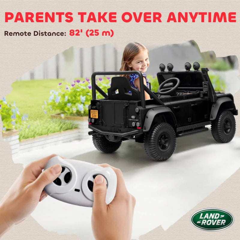 Kids Electric Ride On Car with Remote Control Music Horn LED Lights for Ages 3-5 Black