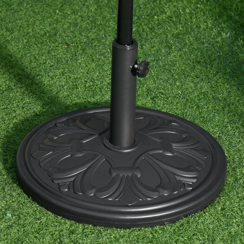 Black Round Patio Umbrella Base Stand - 13kg Weight for Outdoor Garden