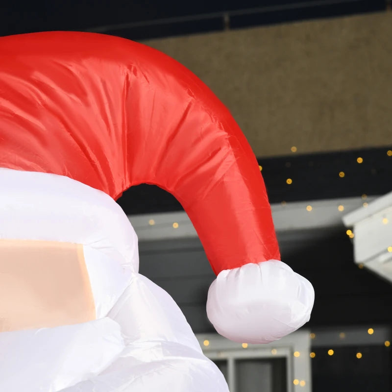 Inflatable Christmas Santa Claus Yard Decoration - Air Blown Holiday Decor for Outdoor Festivities