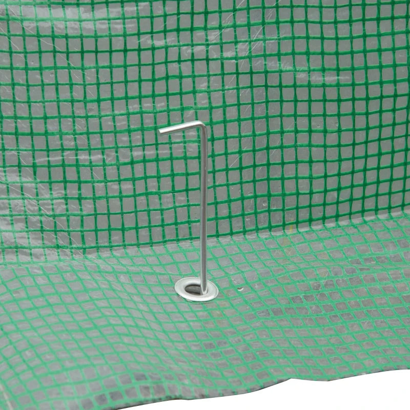 Green Walk-in Tomato Greenhouse, Portable with PE Cover, Steel Frame - 2.4 x 1.8 x 2.4m