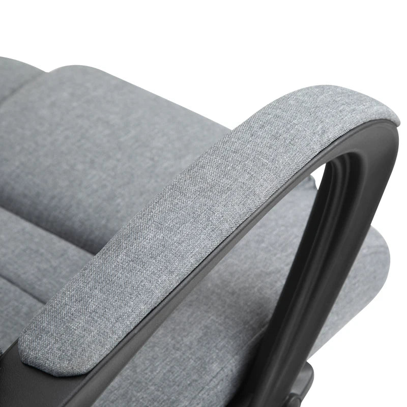 Vinsetto Dark Grey Linen-Look Swivel Office Chair - Ergonomic Design, Adjustable Height, Modern Home & Office Furniture