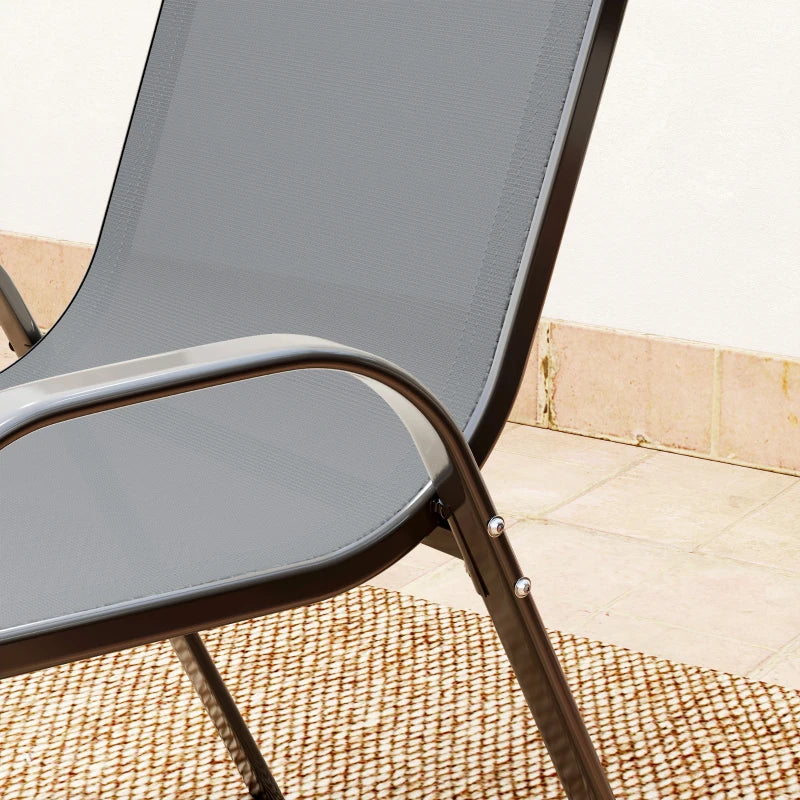 Three-Piece Grey Outdoor Garden Furniture Set - Perfect for Patios and Balconies