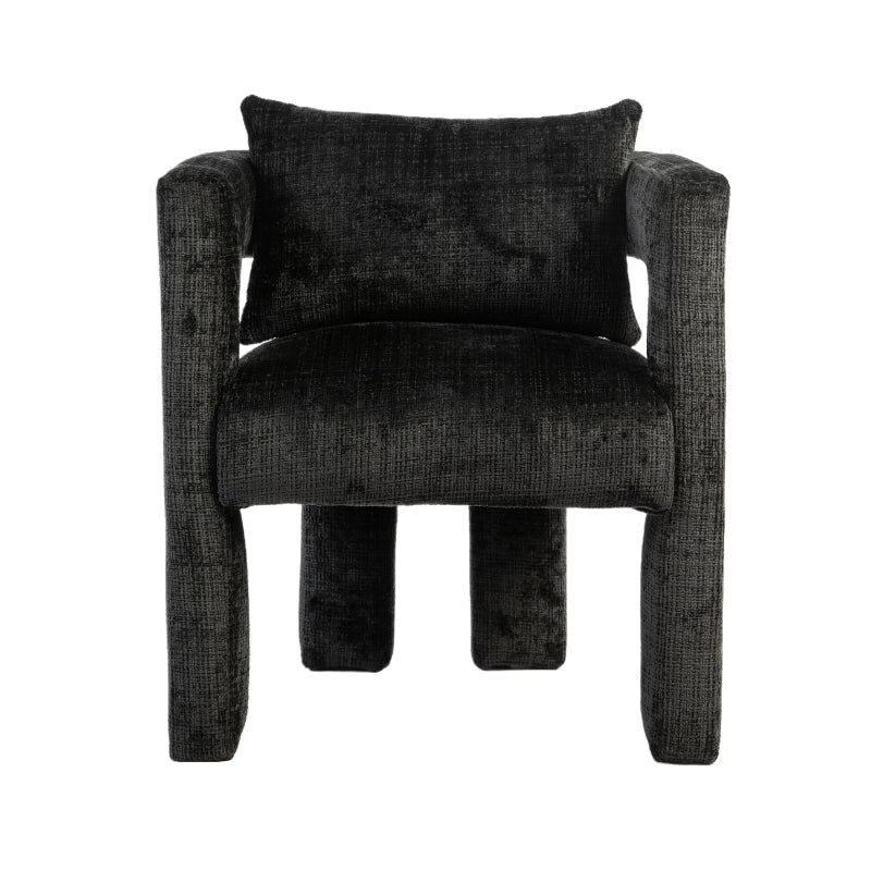 Set of 2 Comfortable Lounge Chairs with Hollow Armrests, Cushions and Pillows for Living Room, Black